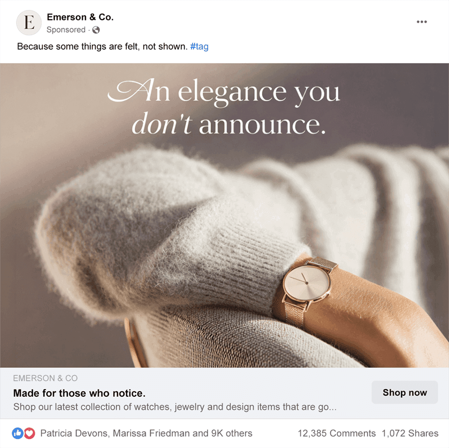 Facebook ad creative for paid media campaign